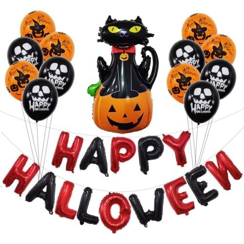 Horrible Scary Ghost Pumpkin Balloon Foil Bar Haunted House Scene Props Inflatable Toys Halloween Decorations Bat Party