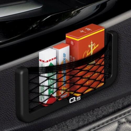 Car Storage Net Bag Phone Holder Pocket Organizer for Audi Q5 2016 2017 2018 Accessories Car Styling