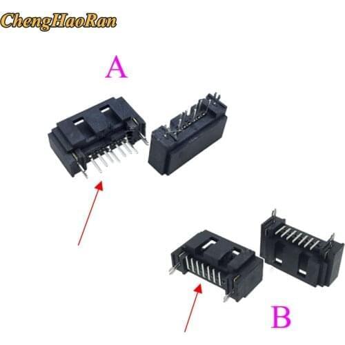 ChengHaoRan 1pcs SATA Connector Male 7P Hard disk interface A type Straight needle Vertical Socket Curved PIN Connector Socket