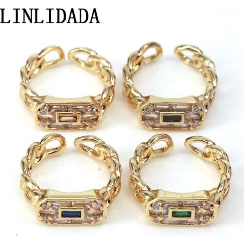 10Pcs Gold-color Micro Pave Cz Rings For Women Girls Statement Geometric Ring New Bohemia Femme Ring Jewelry Gifts