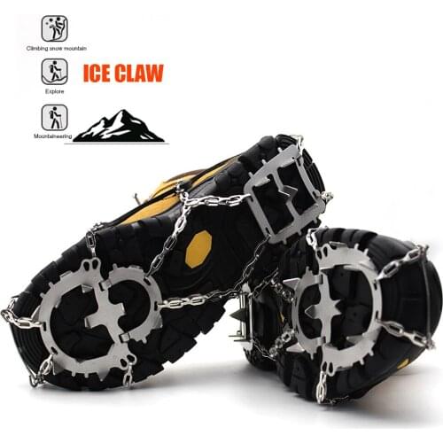 18 Teeth Ice Claw Spike Grips Shoes Covers Crampon Cleats Hiking Climbing for Family Outdoor Camping Accessories