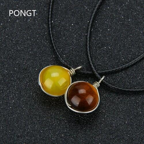 2018 Fashion natural mini charm beads pendant necklace women stone pendant wire wrapped Healing Crystal Necklace