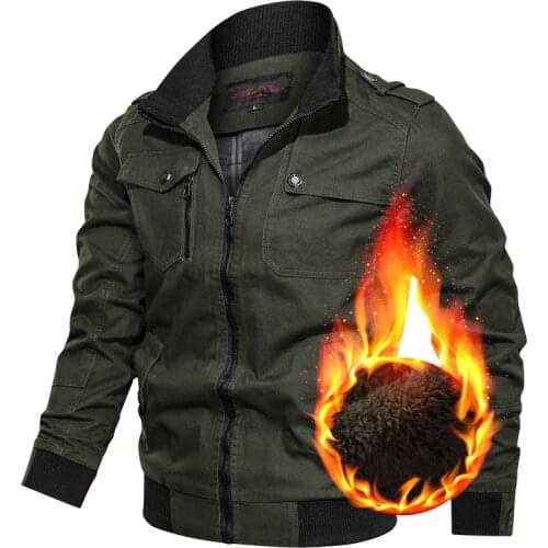2020 Winter Military Men Bomber Jacket Therm Casual Mens Thick Fleece Army Tactical Coat Fur Collar Windbreaker Jackets Clothing