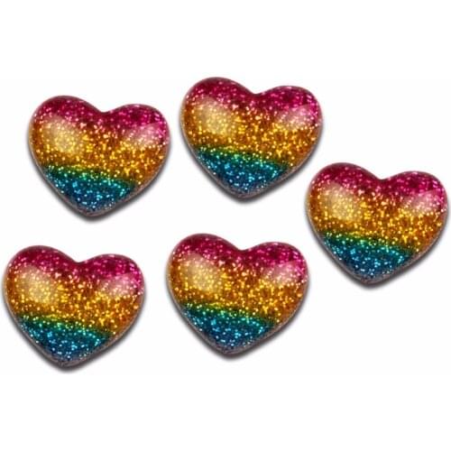 30Pcs Resin Bling Heart Decoration Crafts Cute Kawaii Beads Flatback Cabochon Embellishments For Scrapbooking DIY Accessories