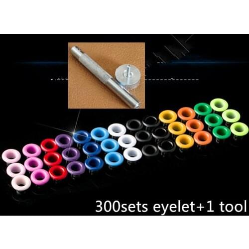 300pcs/bag 4.5mm Metal Eyelets for Scrapbooking DIY Embelishment Garment Clothes+Eyelet Tool