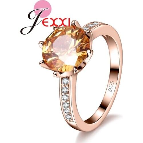 6 Colors Fashion Luxury Ring Jewelry 925 Sterling Silver CZ Wedding Engagement Rings For Women Free Shipping