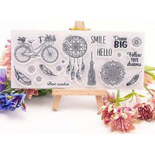 8x18cm dreamcatcher Transparent Clear Stamps Silicone Seals Roller Stamp DIY scrapbooking photo album/Card Making wedding