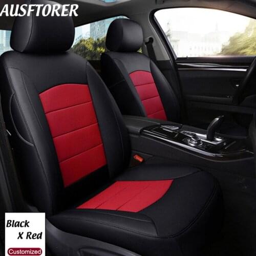 AUSFTORER Genuine Leather Seat Covers for Jeep Grand Cherokee Seat Supports Cushion Cover Protectors Auto Accessories 15PCS/Sets
