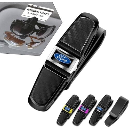 1Pcs ABS Car Sun Visor Glasses Sunglasses Clip Ticket Card Holder For Ford Focus Fiesta Ranger Mondeo Kuga Escape Ecosport Fusio