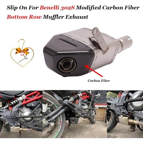 Slip On For Benelli 302S Motorcycle Yoshimura Exhaust Escape Modify Link Pipe Muffler Carbon Fiber DB Killer stainless steel