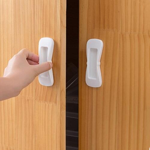 Door Handle 2pcs/lot Paste Open Sliding Door Handles For Interior Doors Window Cabinet Drawer Wardrobe Self-adhesive Handle