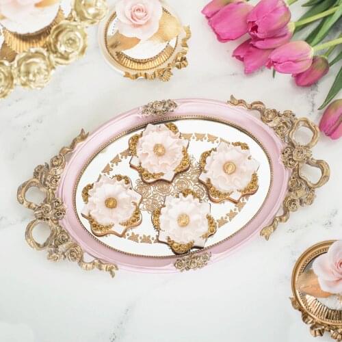 European round tray decoration for cupcake jewelry tray cupcake plate perfume holder wedding party supplier for cake