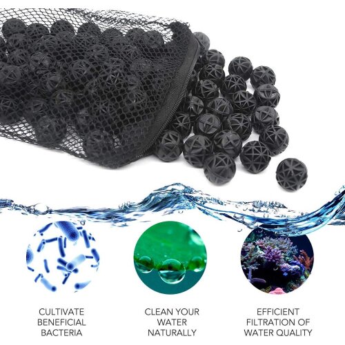 Aquarium Filter, Bio Balls Filter Media, 100PCS Bio Balls Perfect for Aquarium and Pond Filter Media