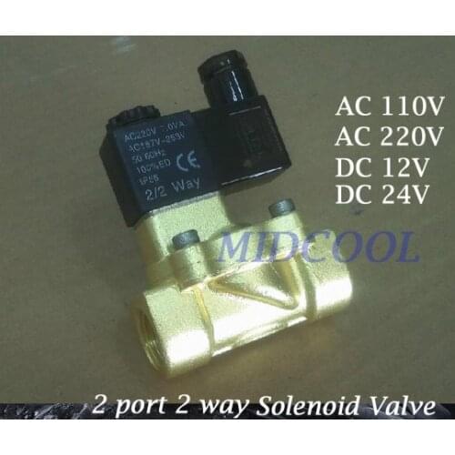 Guide Type Brass Solenoid Valvula de agua 2V130-15 two-position two way normally closed solenoid valve G1/2 AC220V