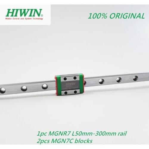 1pcs Original Hiwin linear guide MGNR7-L 50/100/150/200/250/300mm rail + 2pcs MGN7C block Carriage for CNC 3D Printer