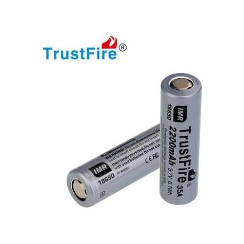 2PCS/LOT TrustFire 35A 3.7V 2200mah High Capacity IMR 18650 Drain Rechargeable Li-ion Battery