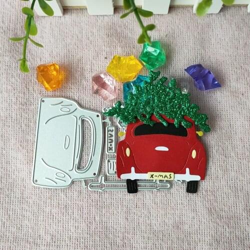 New data metal car Christmas tree cutting mold scrapbook data making card photo album template model DIY decoration by recording