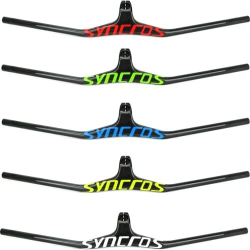Syncros Newest color logo Integrated MTB Handlebar UD Full Carbon Fiber One-shaped Integrated Handlebar Riser Angle -17 Degree