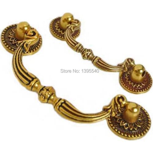 New 2pcs Antique Cabinet Hanle 96mm Vintage Brass Knob Creative Cupboard Closet Drawer Handle Pull Bars hardware knobs