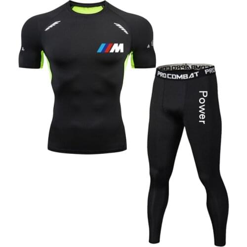 Tight Running Set For Men Fitness Sportswear Jogging Sport Suit Gym Compression Sport Clothing Training Tracksuit Rash Guard MMA