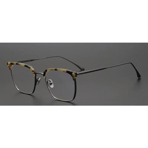 Japanese High Quality Titanium Glasses Frame Men Personality Design Big Square Eyeglasses Women Oculos Suitbale For Large Face