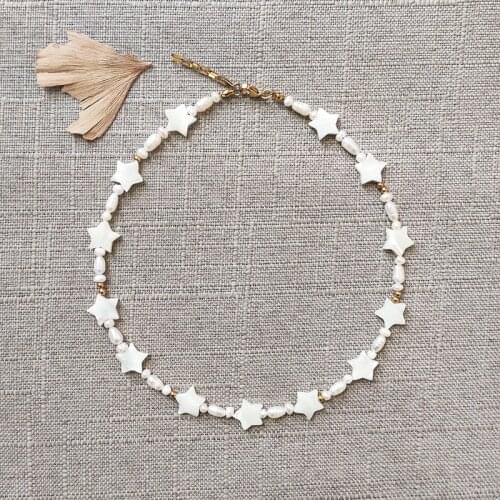 Hand-made Shell Five-pointed Star Natural Pearl Mix And Match Necklace Fashion Classic Beaded Choker сверхъестественное 2020