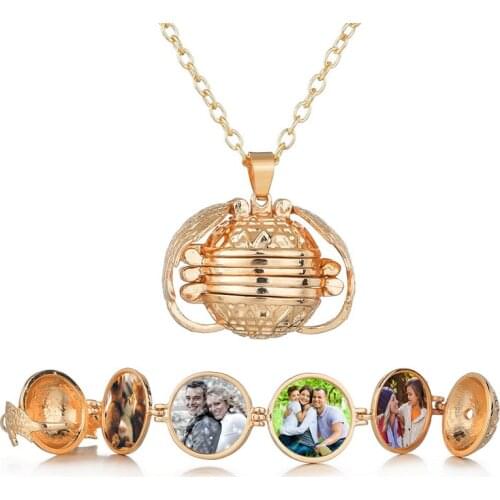 Photo suspended memory Presents&Necklace For women Stainless Steel Necklaces Statement angel wing box Chain Necklace SE200028