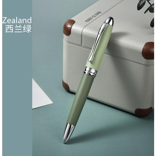 HongDian Metal Fountain Pen Matte Barrel Morandi Season Color Iridium Fine Nib 0.4mm Ink Pen Office Business Writing Gift
