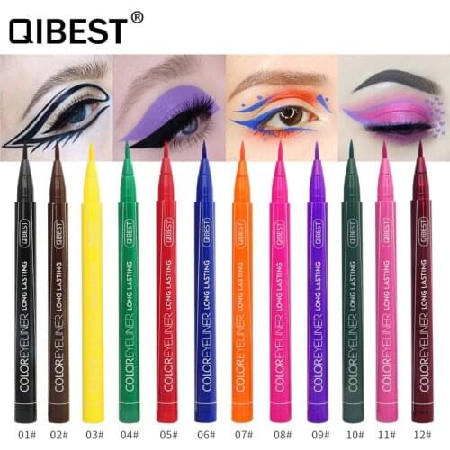Natural Smooth Eyeliner Liquid Waterproof Easy To Wear Make Up Matte Eye Liner Blue Red White Gold Brown Eyliner Tool