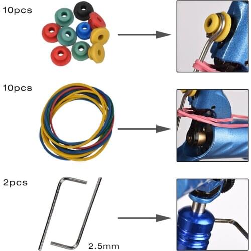 Complete Tattoo Kits Rotary Motor Machine Ink Foot Pedal Color Mixing Guide