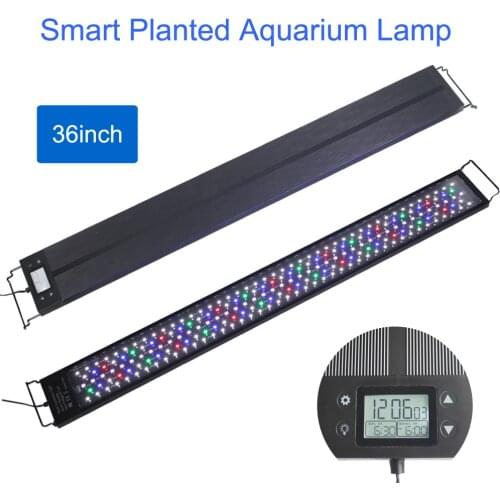 Programming Timer Aquarium Light Full Spectrum 14W-18W Moonlight Sunrise Sunset Aqua Plant Grow Led Extendable for Fish Tanks