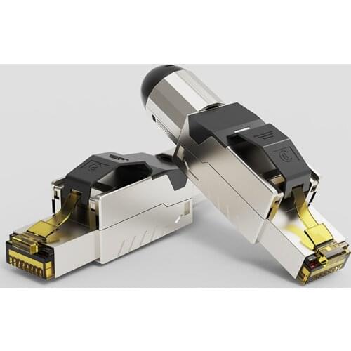 Cat8 Ethernet RJ45 Connector 40G 2000MHz Ethernet Cable Tool-Free Shielded Plug Adapter Networking Cord CAT8 Termination Plug