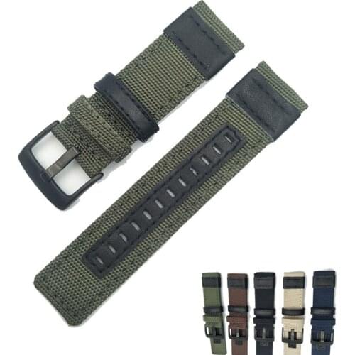 20 22mm 24mm Nylon Leather Watch Band for Panerai Luminor Radiomir Black Stainless Steel Buckle Watchband Sport Wrist Strap