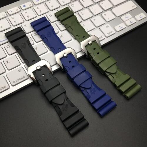 22mm 24mm 26mm Silicone Rubber watch band Replace For Panerai strap watch band Waterproof watchband free tools