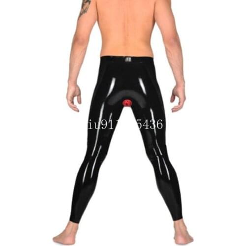 Sexy Latex Man Pants with Front JJ Shealt and Anal Condom Handmade Men Trousers Cosplay Costume kakegurui