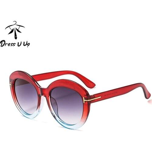 DRESSUUP Christmas Red Frame Round Sunglasses Women Men Brand Designer Big Frame Sun Glasses Oculos De Sol Feminino Occhiali