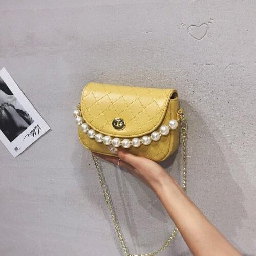 Solid Color Pearl Tote Bag 2020 Fashion New High-quality Pu Leather Womens Designer Handbag Travel Shoulder Messenger Bag Bolso