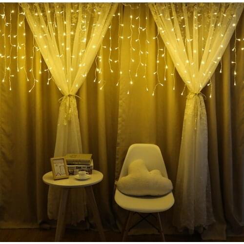 Outdoor Christmas Garland Lights Droop 0.4-0.6m Led Garland Curtain Icicle Lights Garden Mall Eaves Party Decorative Lights