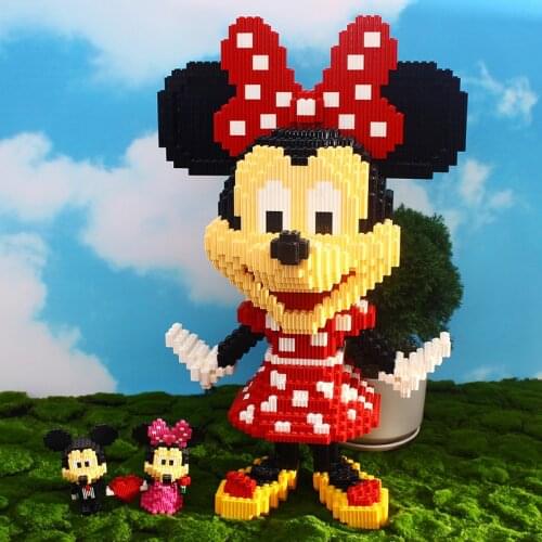 64cm Magic Blocks Disney Big Model Assembled Connection Bricks Minnie Mouse Figures Block Toys For Christmas Gift