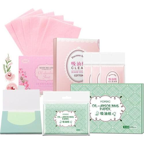100Sheets/pack Facial Oil Blotting Sheets Face Oil Control Absorbing Film Blotting Paper Cleaning Face Beauty Makeup Tools TSLM2