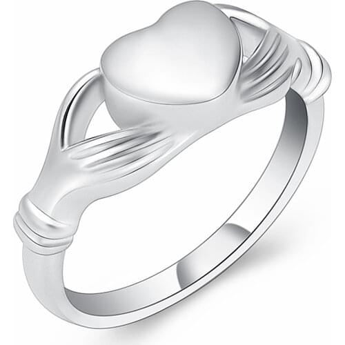 Give You My Heart Shape Openable Cremation Ash Urn Finger Rings Vintage Heart Pet Memorial Ring For Women Jewelry