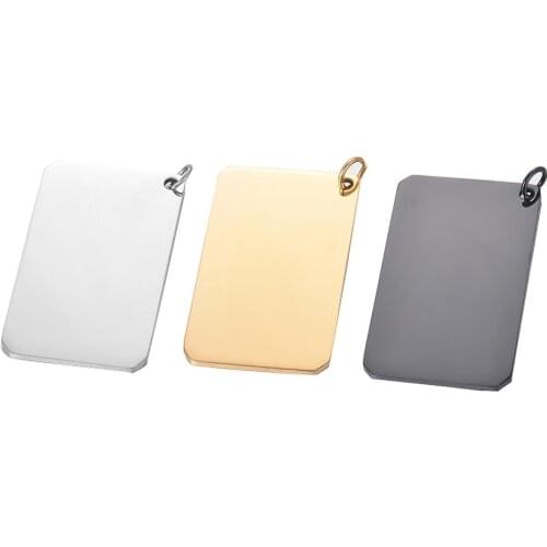 10 pcs Wholesale 30x50mm Rectangle 3 Colors Men Stainless Steel Stamping Blank Dog Tags Pendant Necklace Jewelry Findings