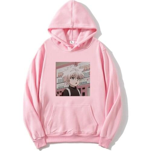 90s Hunter X Hunter Hoodies Men Kawaii Japanese Anime Hoodies Harajuku Hisoka Killua Zoldyck Streetwear Sweatshirts Male Unisex