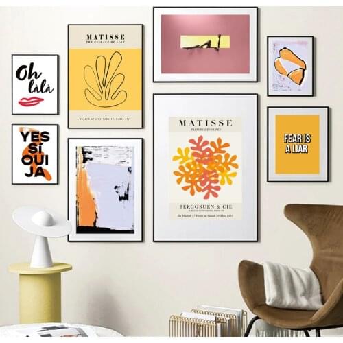 Color Flower Leaves Matisse Lavender Abstract Wall Art Print Canvas Painting Nordic Poster Pictures For Living Room Home Decor