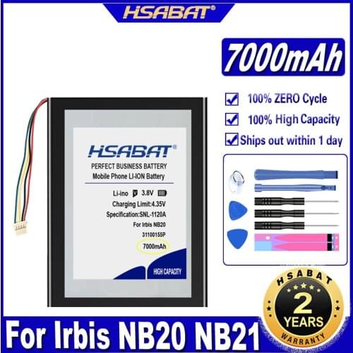 HSABAT NB20 NB21 7000mAh Laptop Battery for Irbis NB20 NB21 NB23 NB24 NB26 NB28 WTL-31100155P 31100155P 3275155P Batteries