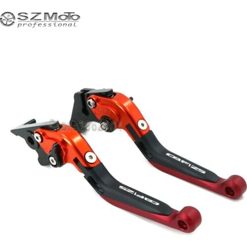 For HONDA CBF125 CBF STUNNER 2009-2014 2013 Aluminum Motorcycle Folding Extendable Adjustable Brakes Clutch Levers With LOGO CNC