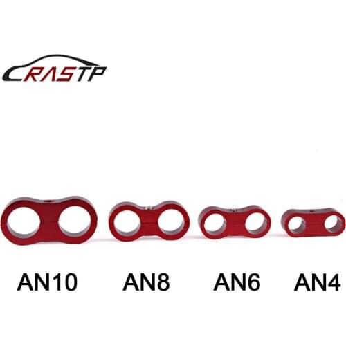 RASTP-4Pcs AN4 AN6 Oil Fuel Water Hose Aluminum Anodized Braided Hose Separator Clamp Fitting Adapter Car Accessories RS-HR013
