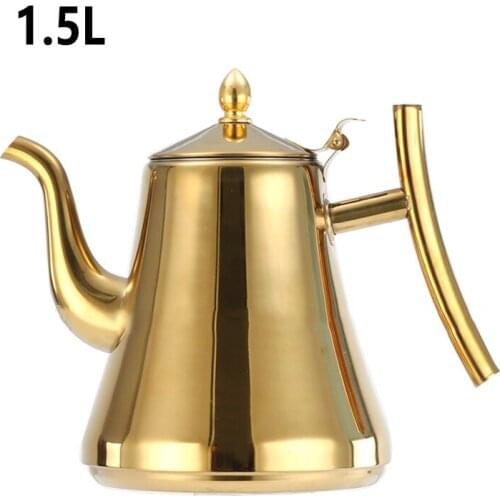 1l/1.5l Stainless Steel Tea Coffee Pot Water Kettle With Filter Strainer Infuser Jug Teapot Tea Kettles Coffee Maker Teapot