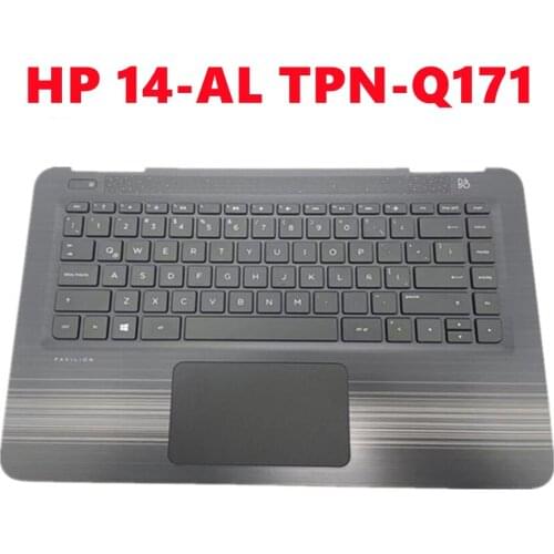 For HP Pavilion 14-AL TPN-Q171 Laptop Palmrest Upper Case Cover with Backlit Keyboard+Hinges L+R Shaft
