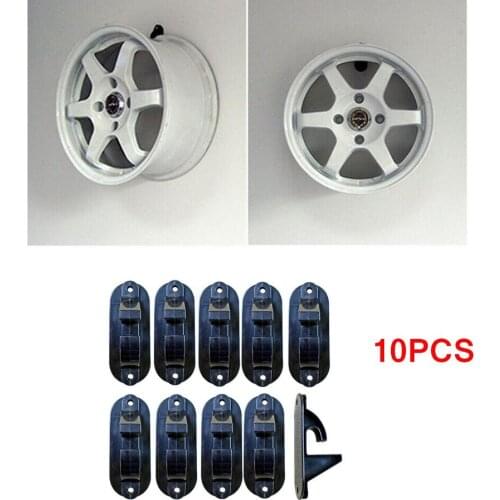 10pcs Tire Wheel Rim Hub Hanging Plastic Black ABS Hook Holder Shop Display Stand Rack Wall Mounted Racing Hook Max. 22